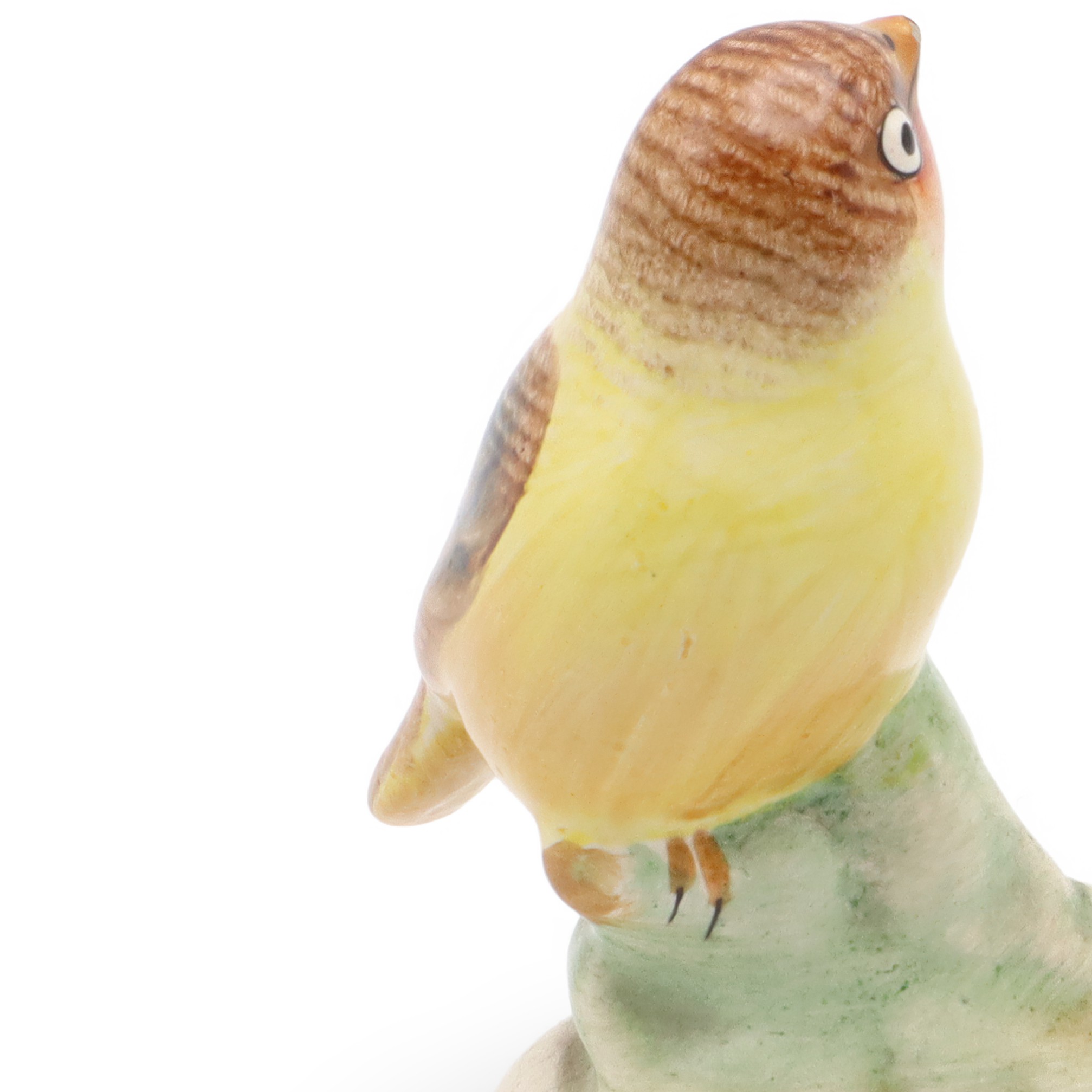 Yellow Bird Hand Painted Porcelain Figure, Bird Art Collectible, Pet Figurine, Vintage Ceramic Sculpture